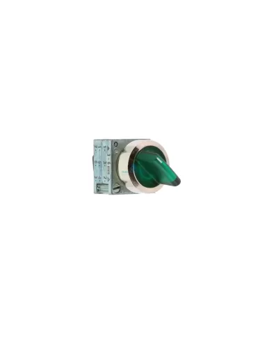 Siemens 3sb35012da41 green illuminated metal selector switch, 3 positions